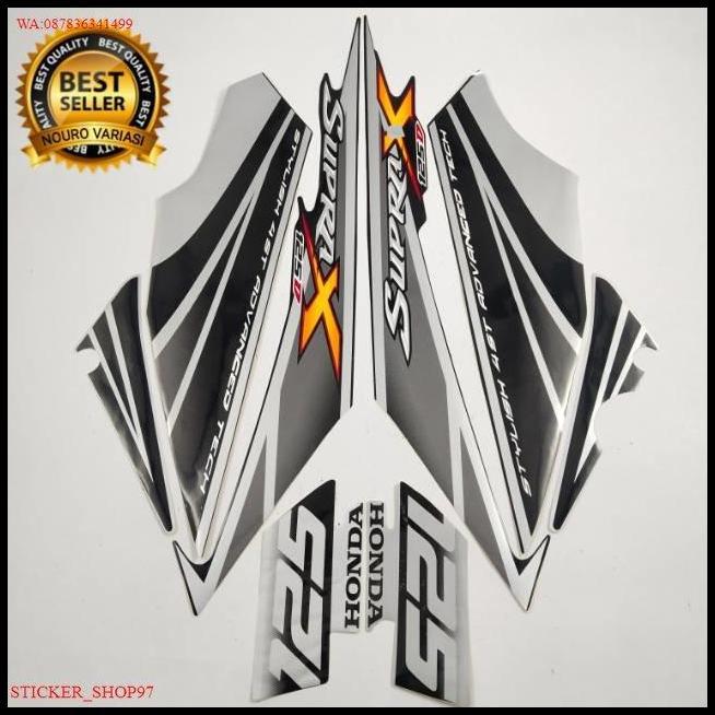 TERLARIS (ORI) STRIPING HONDA SUPRA X 125 D 2007 SILVER BODY STANDAR ORIGINAL 