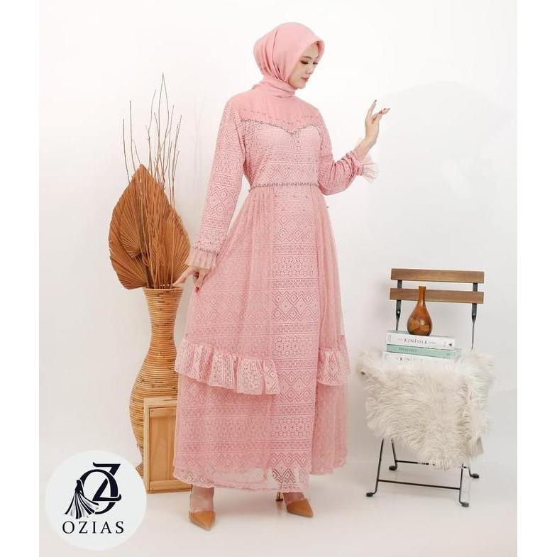 Murah GAMIS OZIAS TILE DOT 09614 LD 105 I Gamis Simpel Kondangan I Pesta Muslimah Nyaman Santai Non 