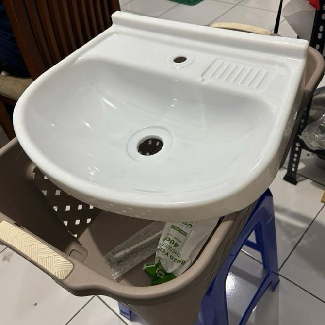 Wastafel cuci tangan bahan PVC warna PUTIH/ HANYA WASTAFEL - PUTIH DISKON