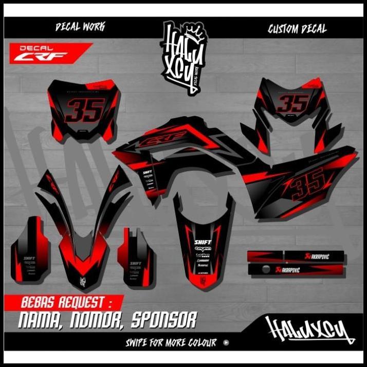HOT DEAL DECAL CRF 150 L SUPERMOTO FULL BODY HITAM SUPER GLOSSY DOFF DESAIN