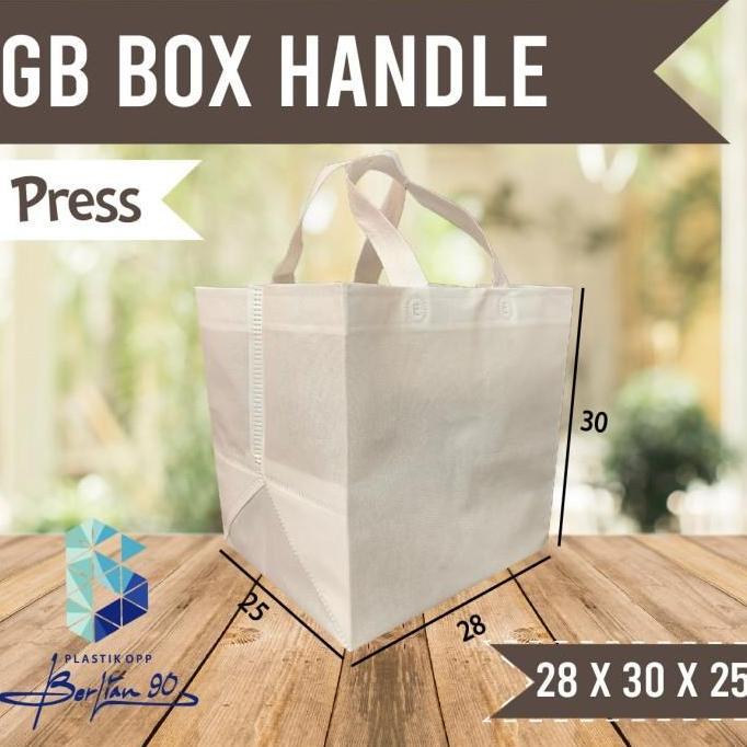 Tas Spunbond Alas Kotak 28 x 30 x 25 Goodie Bag Box Press Tas Kain