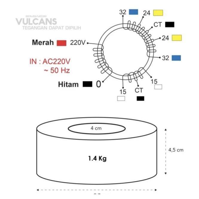 Trafo Travo Toroid Toroidal Donat 5A 5 Amper Ct 32-24V Vulcans Bombardir Original
