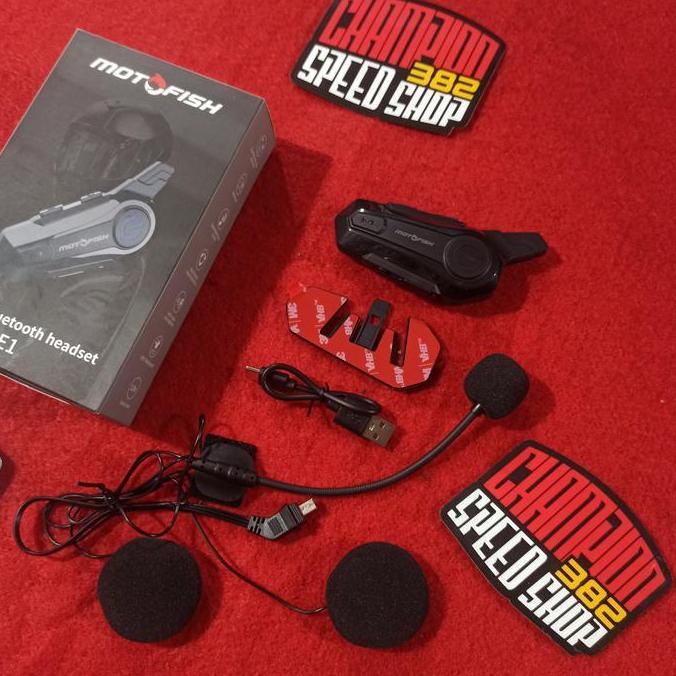 Intercom Interkom Helm Motofish E1 Riding Bluetooth Headset Original murah