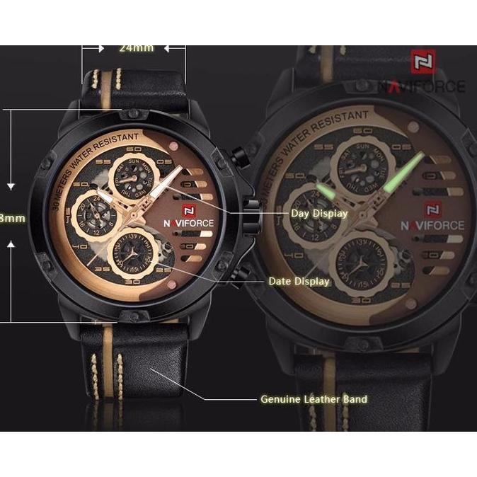Naviforce Multifungsi Kulit - Jam Tangan Pria - 9110 - Original