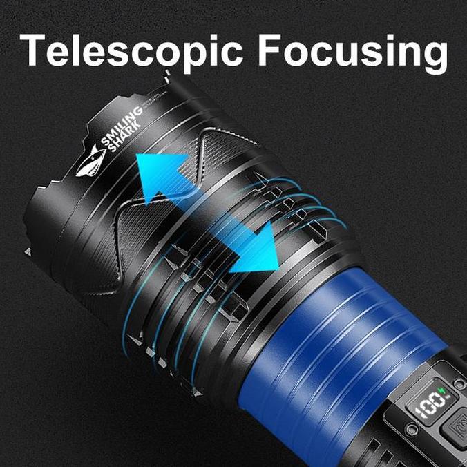 Ready stock Senter Smiling Shark SD5990 SmilingShark SD 5990 M77 10000lm Type-C Rechargeable Zoom Wa