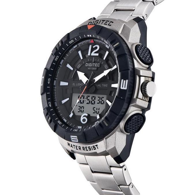 Digitec DA-2131R Jam Tangan Pria Analog Digital 2131 Stainless Silver