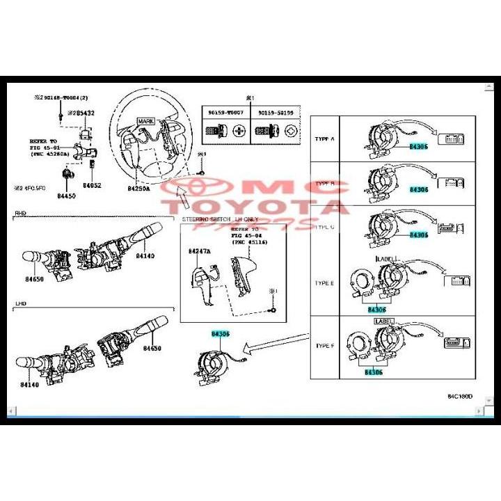 TERLARIS KABEL SPIRAL STIR KLAKSON CABLE SEPIRAL SETIR AVANZA XENIA AGYA AYLA CALYA SIGRA 84306-BZ20