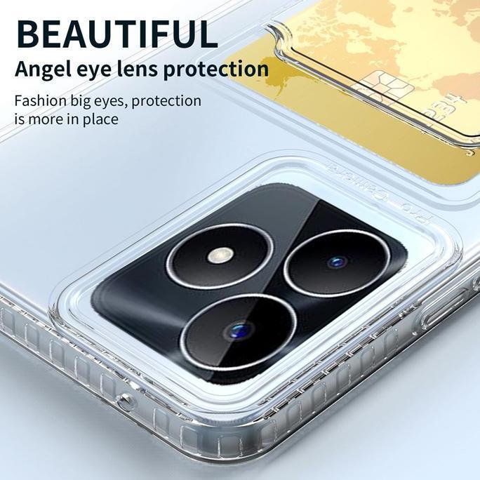Case untuk Realme C53 Wallet Card Slot Bening Clear Softcase TPU