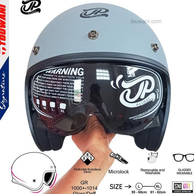 Helm Half Face JPX JP Signature Solid Matt Grey murah