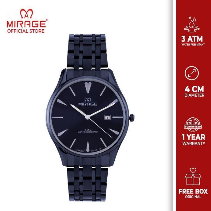 Mirage Watch - Jam Tangan Pria Anti Air Kasual Analog Biru Navy 8775 M Bergaransi jam  tangan