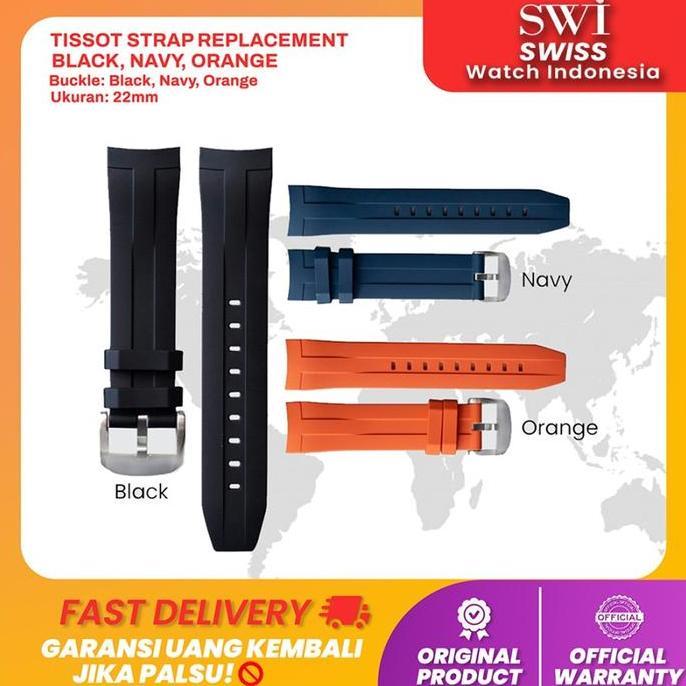 Rubber Strap Tali Jam Tangan Tissot Sea Star Seastar 1000 2000 Chrono