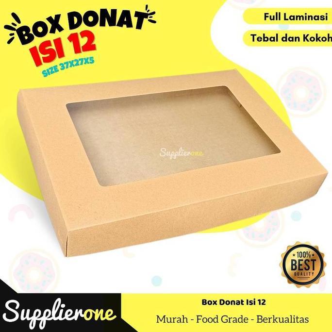 Box Donat Isi 12  / Box Donat / Dus Kue / Kemasan Donat / Dus Donut