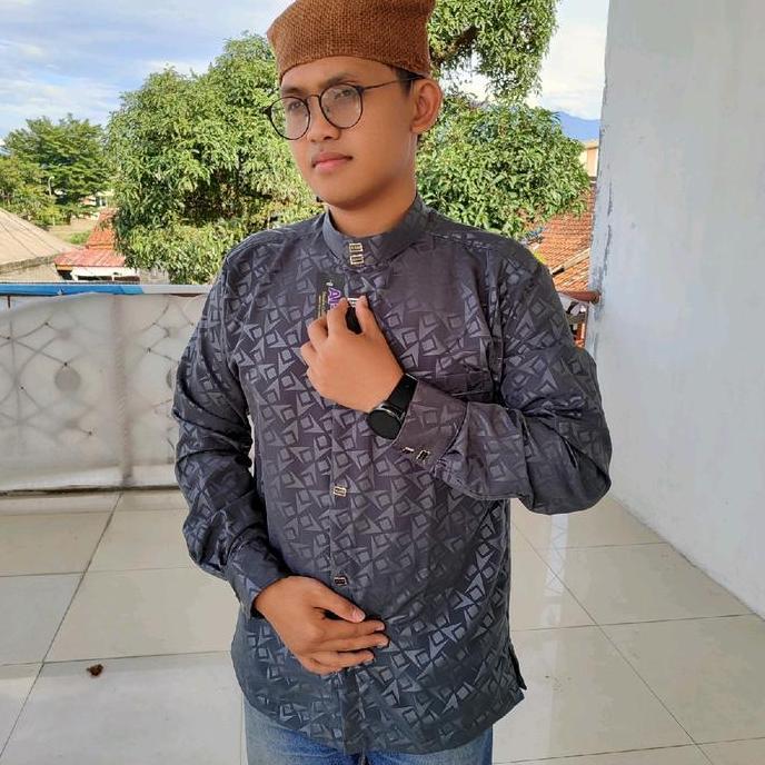 kemko sultan motif jaguar dan embos Pria Muslim Dewasa Atasan Motif Kain Katun Embos  Kurta Toyobo N