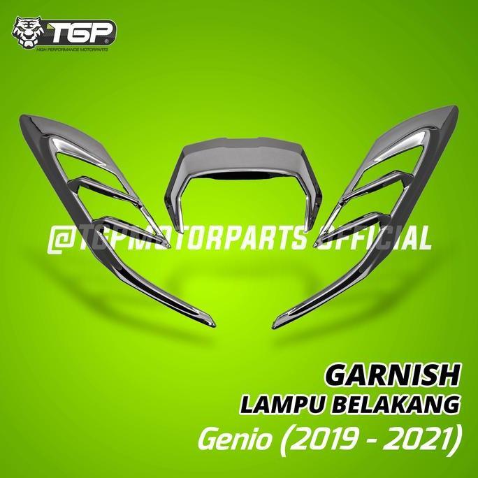 Promo Garnish Lampu Belakang Honda Genio 2019 2020 2021 TGP Black Chrome Aksesoris Motor Variasi Dis
