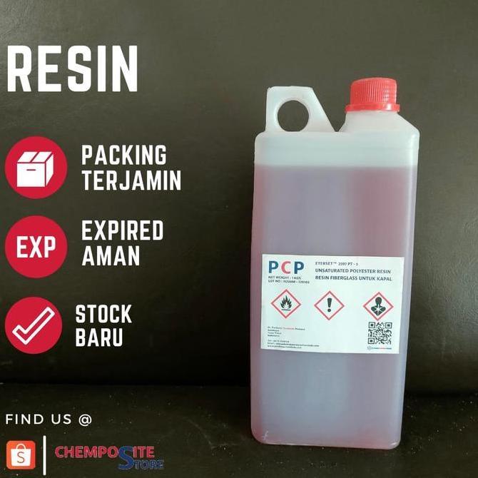 resin fiber kapal 1 KG - resin fiberglass merah butek - lem fiber pink KAPAL FIBER KEMASAN 1 KG