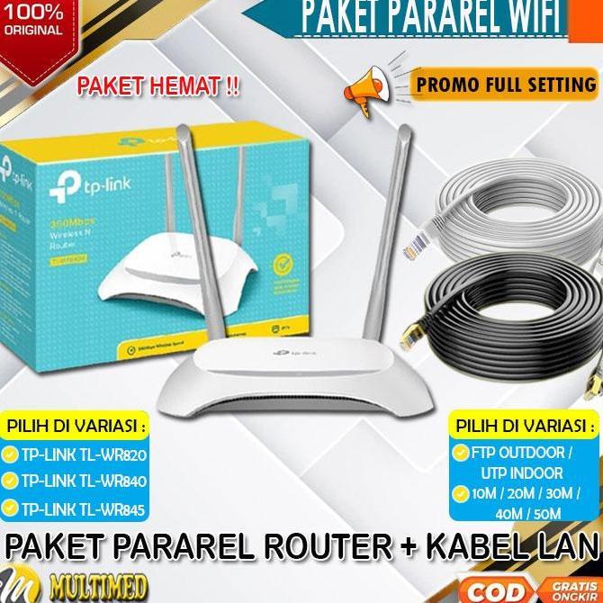 Paket Pararel Wifi Internet Tplink Router Kabel Lan 1050 Meter