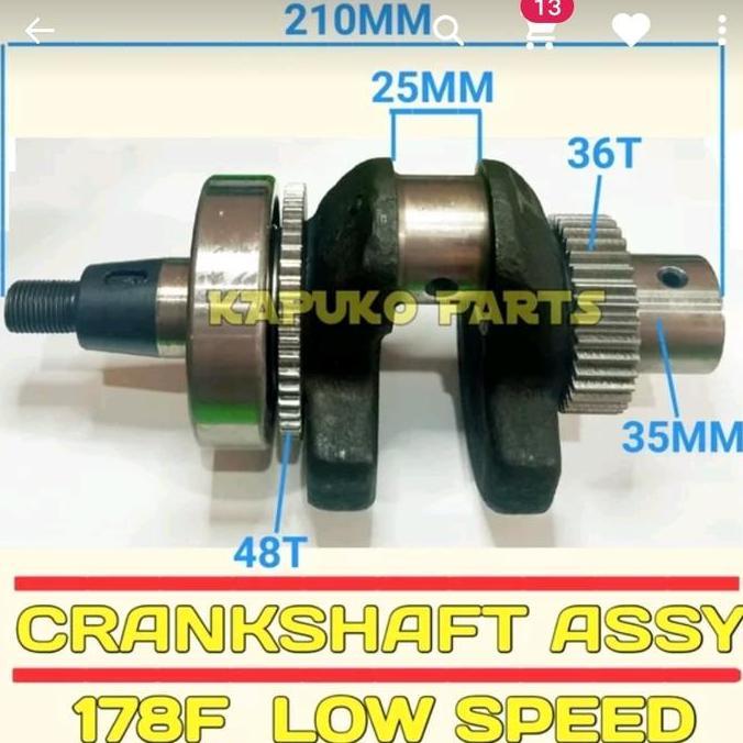 *#*#*#*#] Crankshaft - Kuras Kruk As Engine Diesel Solar 178 178F 178F Putaran Lambat Kipor Krisbow 
