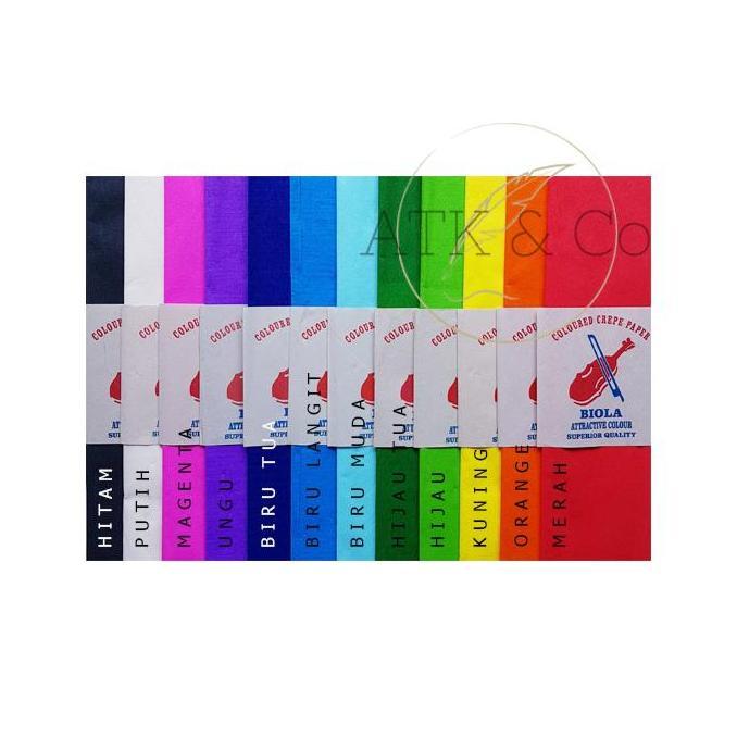 Kertas Krep Klobot Hiasan Lembaran Biola Warna Warni - Crepe Decoration Paper Acara Undangan
