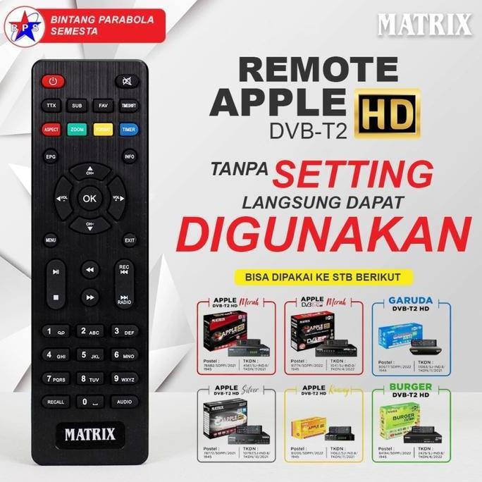 remote stb dvbt2 matrix apple merah