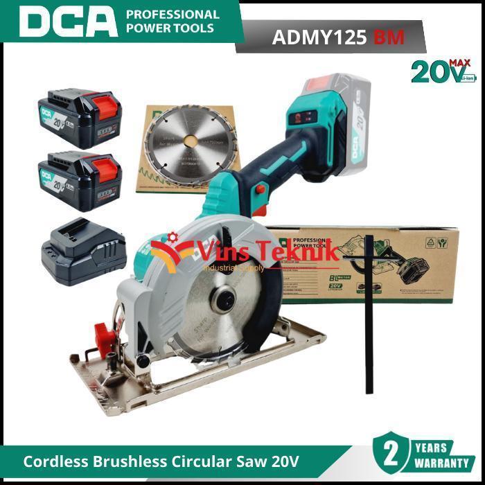 DCA ADMY125 BM Mesin Gergaji Kayu Sirkel Baterai Cordless Brushless Circular Saw 5" 125MM 20V ADMY12