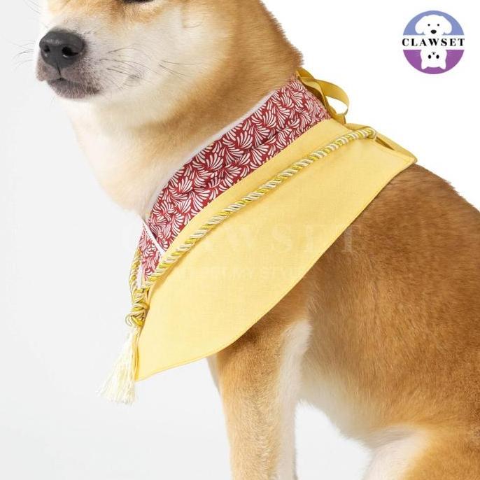 Clawset -  Pet Fashion - Yukata Collar - Inusama Collection - Custard Yellow (TERBAIK) (TERBARU) (TE