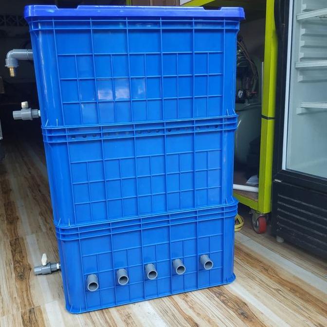 Filter Kolam Jumbo. Filter koi besar. Trickle filter isi media. Gojek