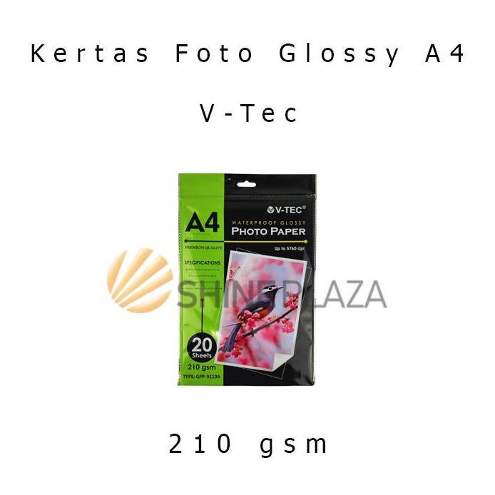 Glossy Photo Paper A4 210gr V-Tec GPP-9110A - Kertas Foto VTec 210 gsm