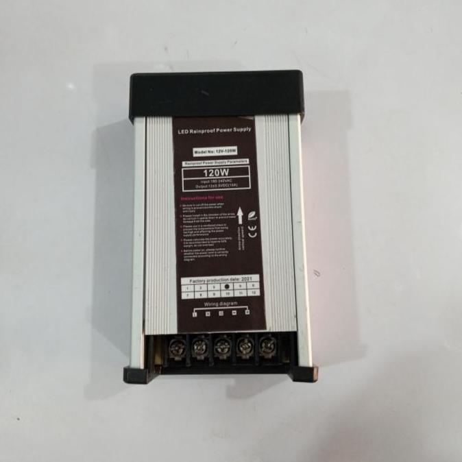 BEBAS ONGKIR - POWER SUPPLY RAINPROOF outdoor 120 W 10 A DC 12 V