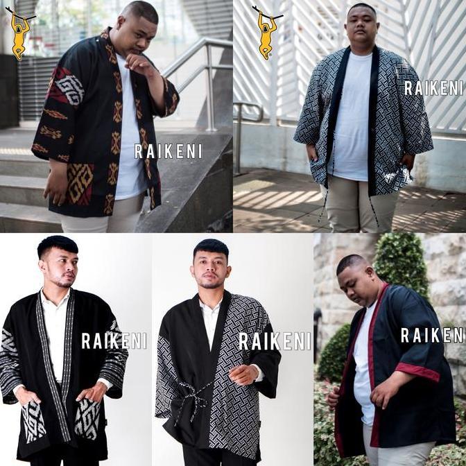 RAIKENI Kimono JUMBO | Outer Tenun Batik Extra Sized | Cardigan Jumbo