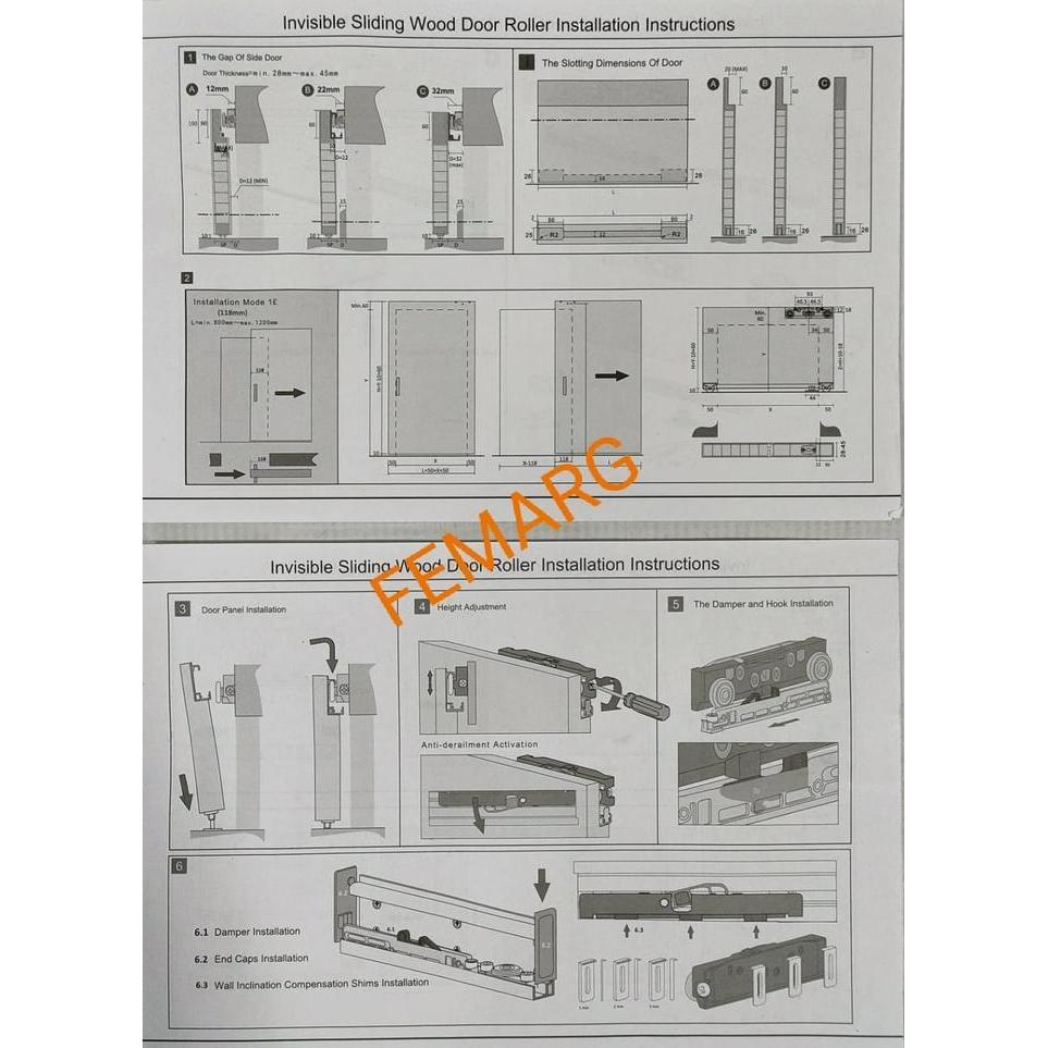 Rel sliding TERSEMBUNYI slowmotion FEMARG|softclosing GHOST DOOR TRACK