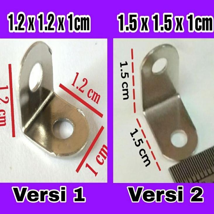 (100 Pcs) Plat Siku L Besi Kecil Lubang Ambalan Hambalan Sudut Pigura Figura Bingkai / Siku Spandram