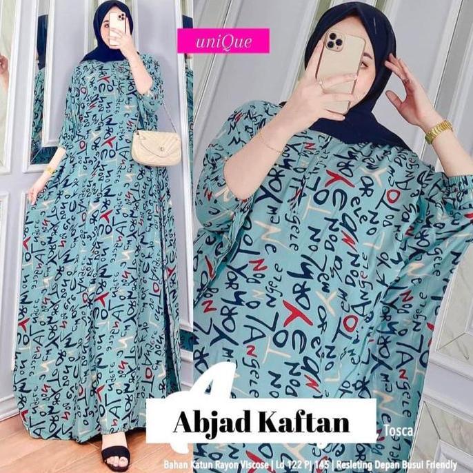 READY (Bisa COD) Gamis kaftan abjad pakaian wanita jumbo mewah terlaris paling dicari busui ziper fr