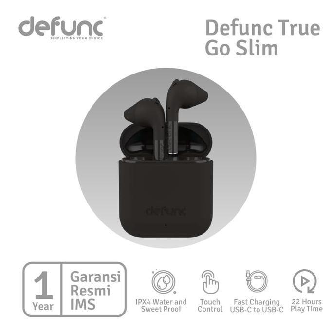 Defunc True Go Slim Wireless Earbuds Black Bluetooth Earphone