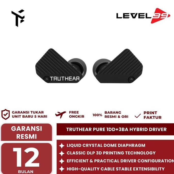 TRUTHEAR PURE 1DD+3BA Hybrid Driver In-Ear Monitor IEM HiFi Wired Earphone