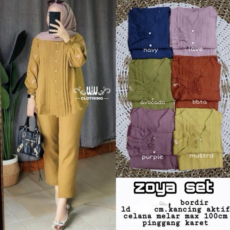 PREMIUM ZOYA LD 110 & XXL LD 130 JUMBO ONE SET BORDIR CRINGKEL AIRFLOW / SETELAN BORDIR