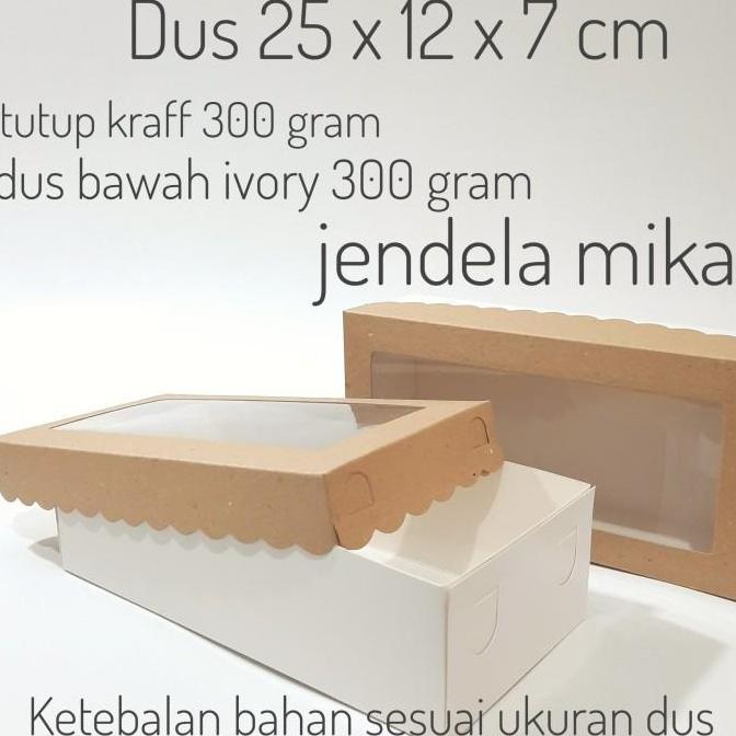 Dus kue kotak kue box kue ukuran 25 x 12 x 7 cm dus kue brownies
