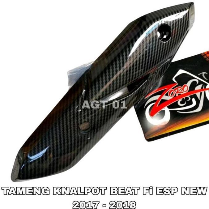 Cover Tutup Knalpot Beat Fi Esp New 2017-2019 Carbon Wtp Original Zoro / Tameng Knalpot Motor Beat E