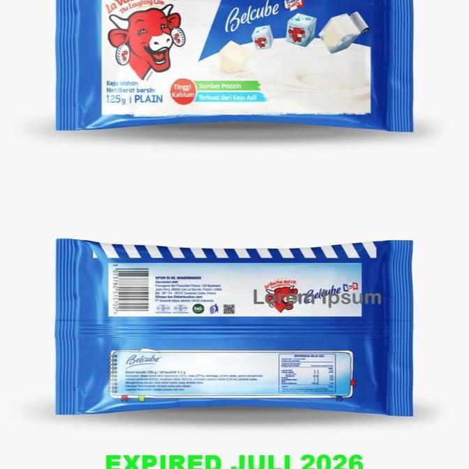 Mlkiron- Keju Belcube Cheese Spread 125 Gr - Belcube Keju Bayi Mpasi 24 Kotak - Keju Kiri - Keju Bab