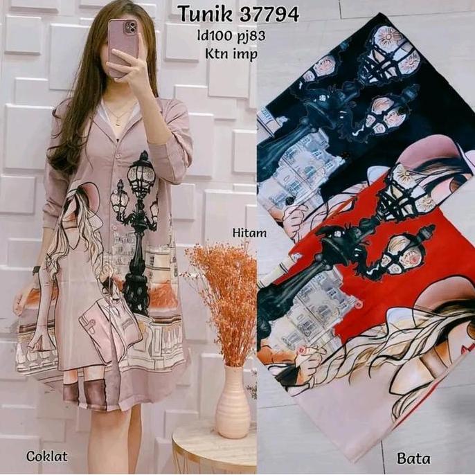 (B) ld 110 PJ 93 tunik dres silk import HS