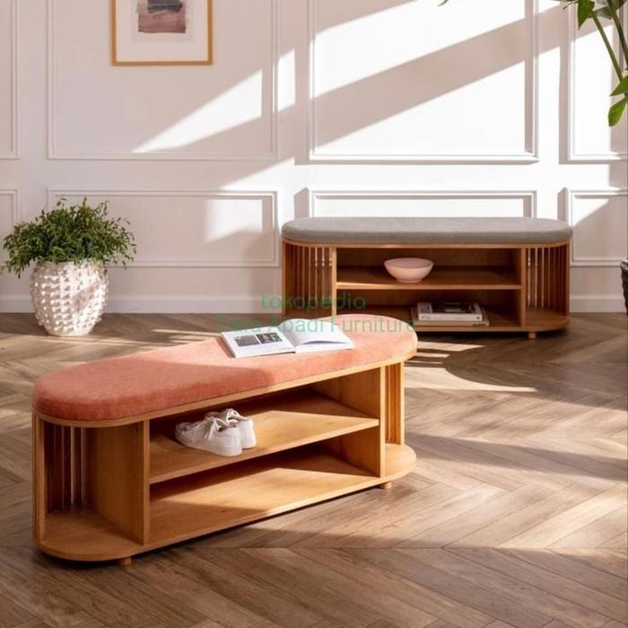 sofa bench rak sepatu minimalis modern , tempat penyimpanan sepatu