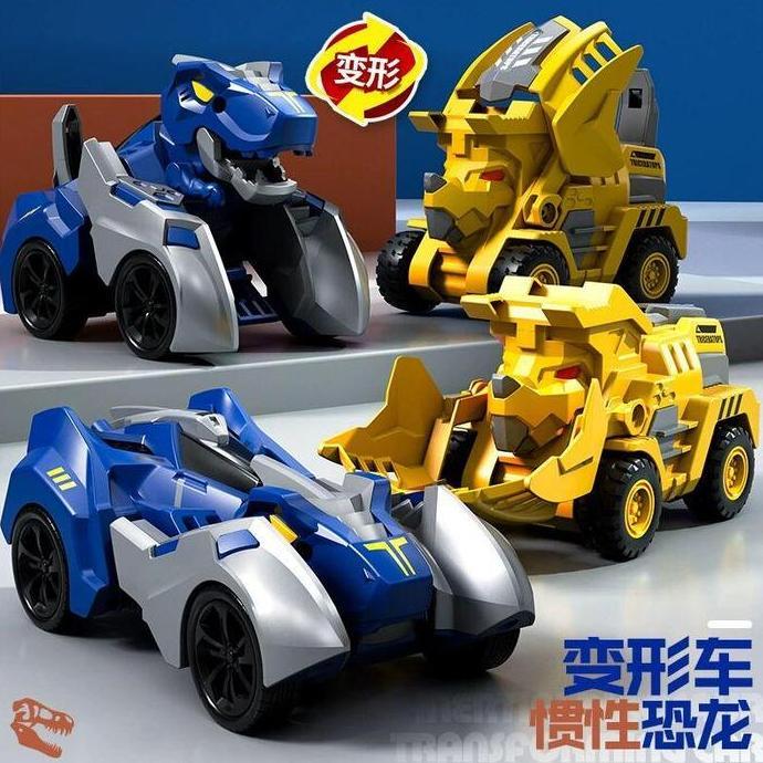 Upupup- Mainan Mobil Mobilan Dino Saurus Deformasi - Mobil Dinosaurus Truck - Bisa Berubah Jadi Robo