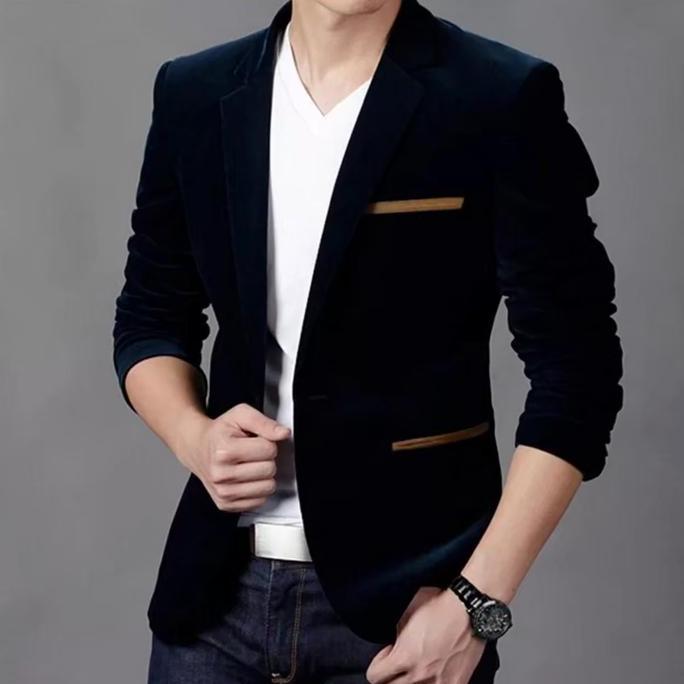 JAS HITAM REMAJA-JAS BLAZER PRIA-JAS PRIA SLIMFIT-JAS KASUAL PRIA BARU