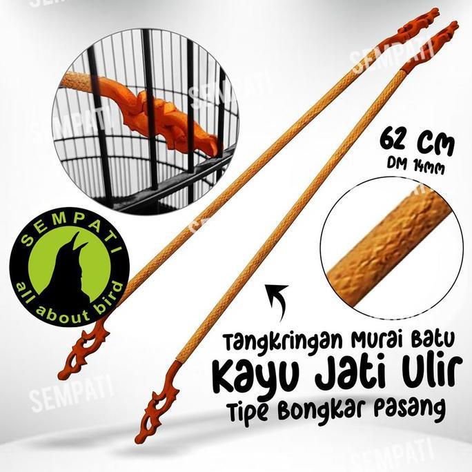 Kicaudor- Sempati Tangkringan Pangkringan Bongkar Pasang Ukir Kayu Jati Halus 62Cm Sepasang Isi 2 Sa