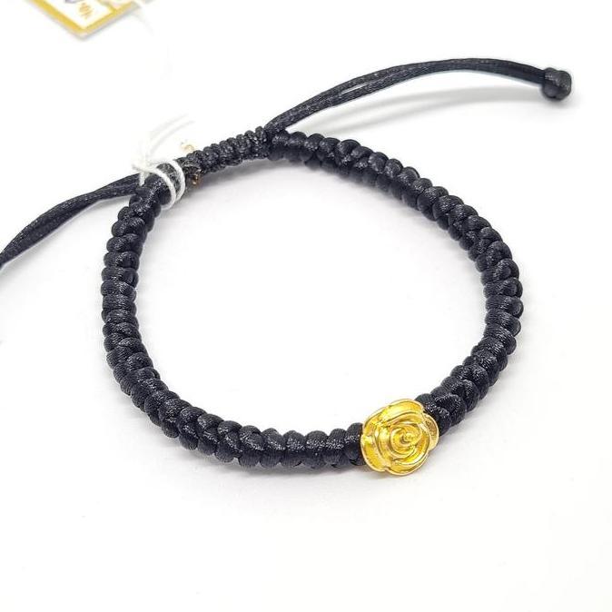 GELANG PIXU TALI SERUT BUNGA MAWAR TERANG JAYA emas kuning 23k