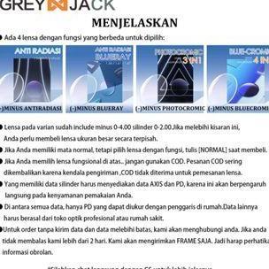 Womenacc- Kacamata Frame/ Kacamata Minus / Kacamata Pelajar / Grey Jack 1108