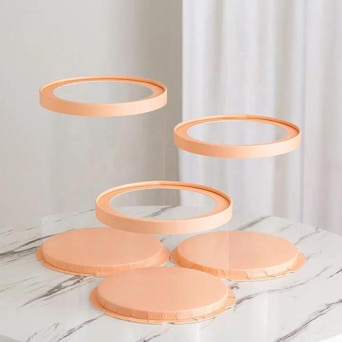 Packingpac- Kotak Transparan Bulat Cake Box Mika Gift Box Mika Atap Transparan