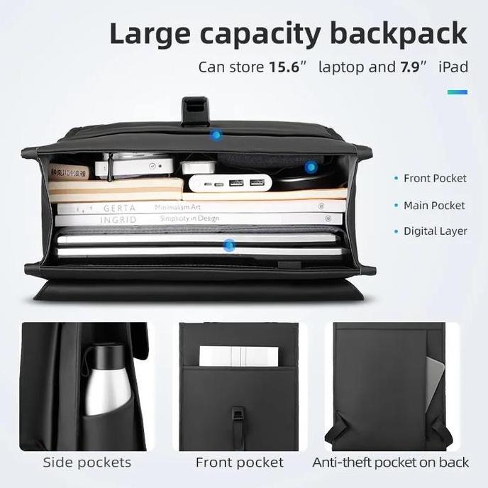 Gamex- Mark Ryden Tas Ransel Backpack  Laptop 15.6 Inch Mr1611 - Hitam