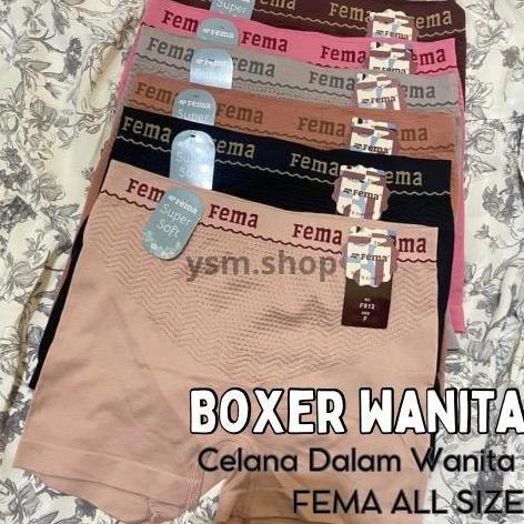 Nyaman- 12 Pcs Cd Boxer Wanita Fema Rajut All Size Muat Bb 85 Kg - Dewasa, Waist, Korset