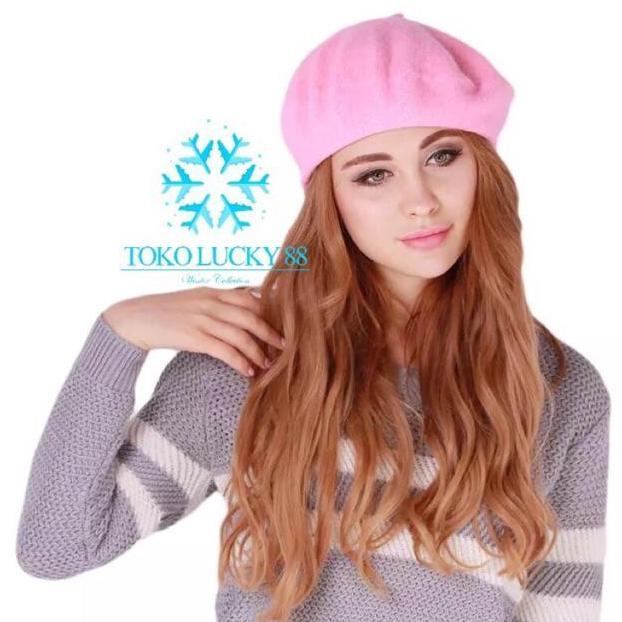 Womenacc- Molad Topi Baret Wool Pelukis Classic Parisian Hat Korean Style Unisex Remaja Dewasa Diame