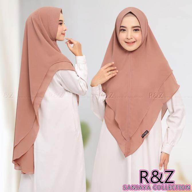 DV262 >> Hijab Khimar 2 Layer Sella Jumbo/Kerudung Instan Ceruty 2Layer Sella/Jilbab 2 Layer Ceruty 